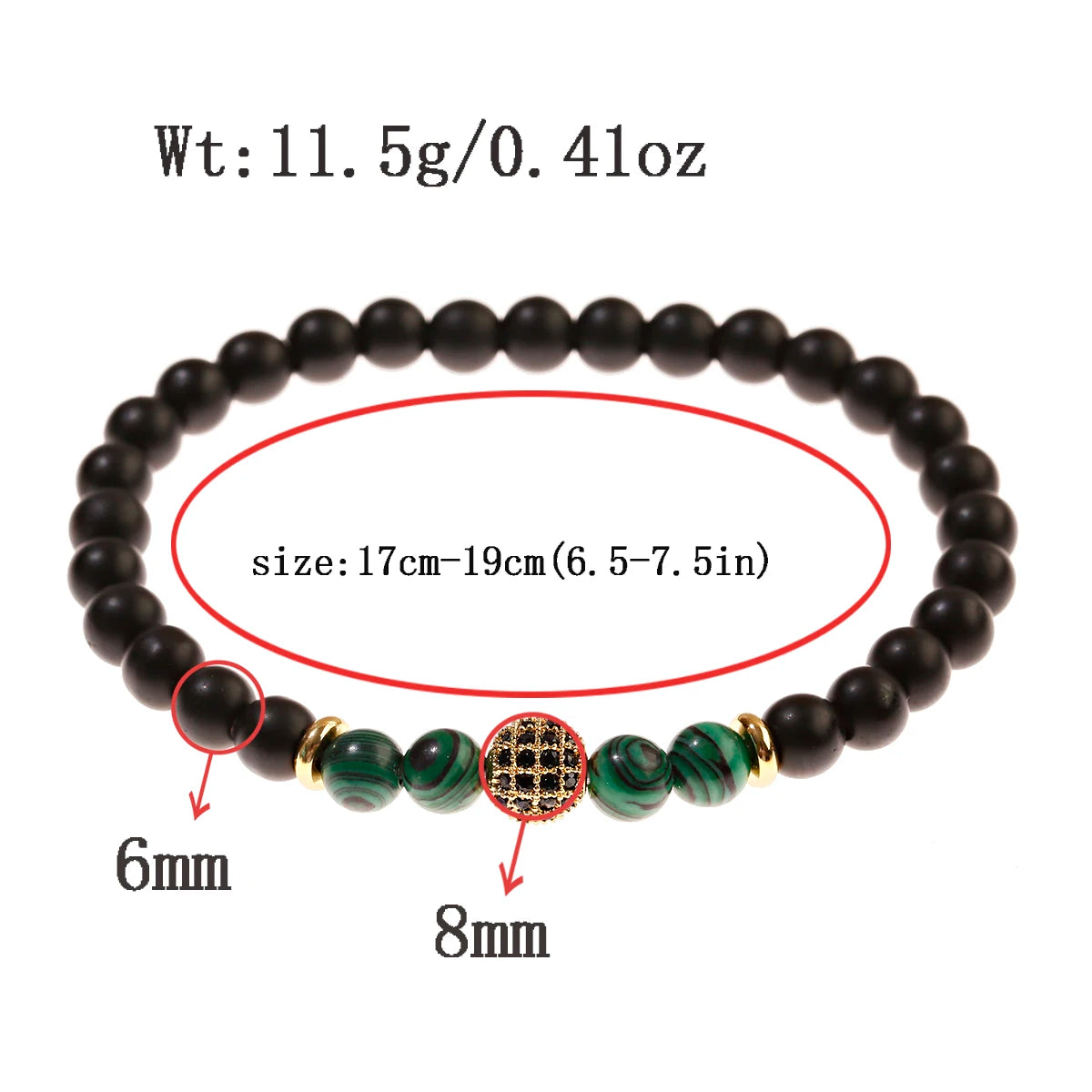 Trendy Lava Stone Imperial Crown Bracelet