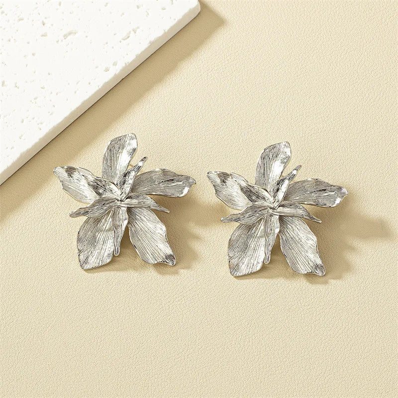 Metal Flower Earrings
