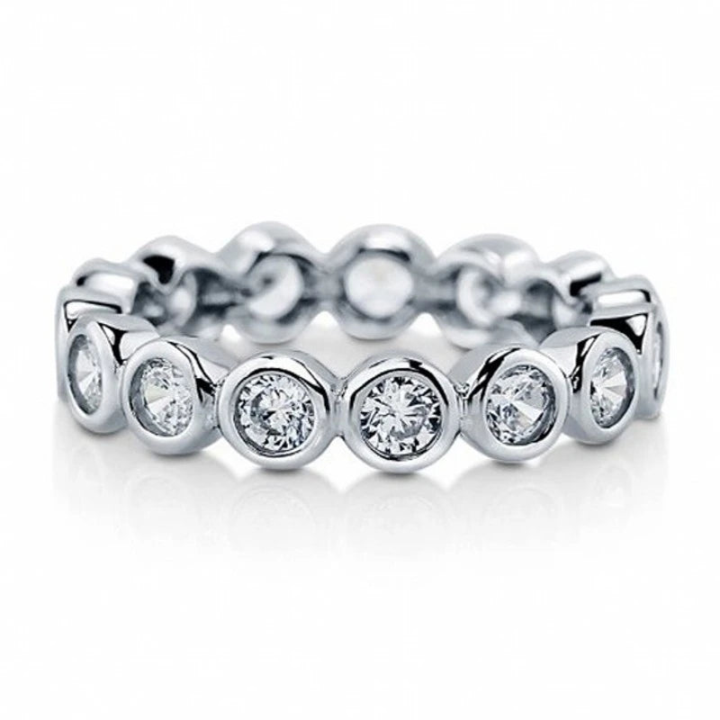 925 Sterling Silver Round Cut Engagement Ring