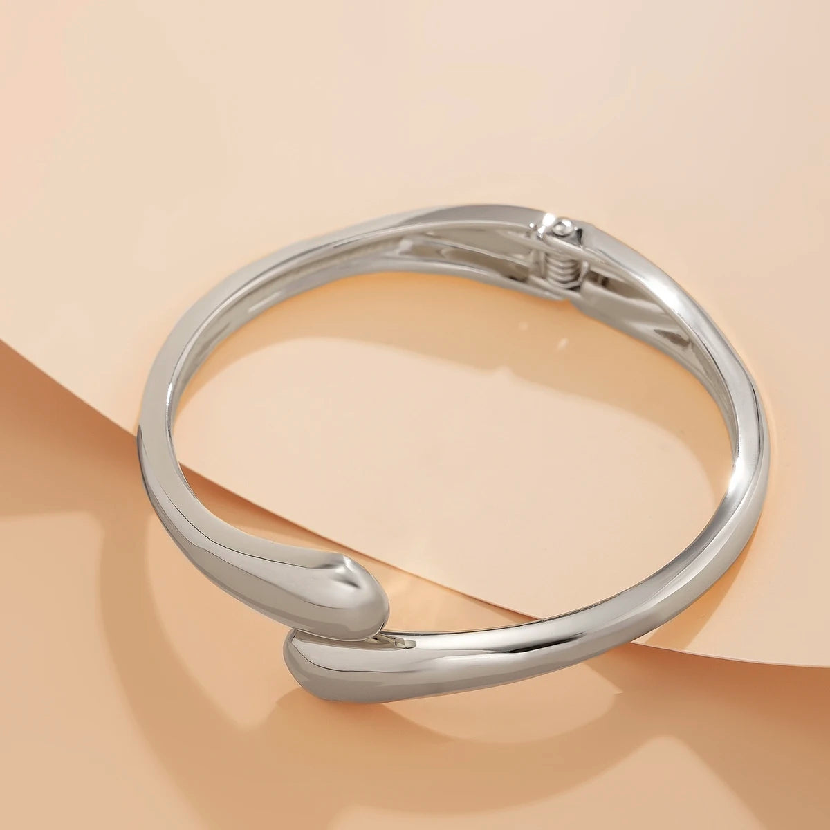 Bold Punk Geometric Metal Cuff Bracelet