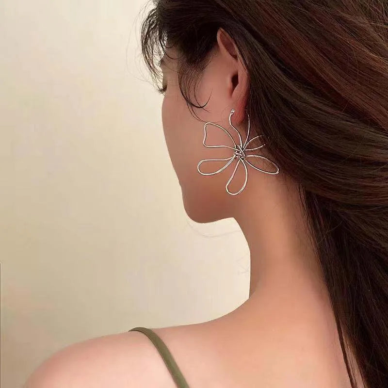 Metal Flower Earrings