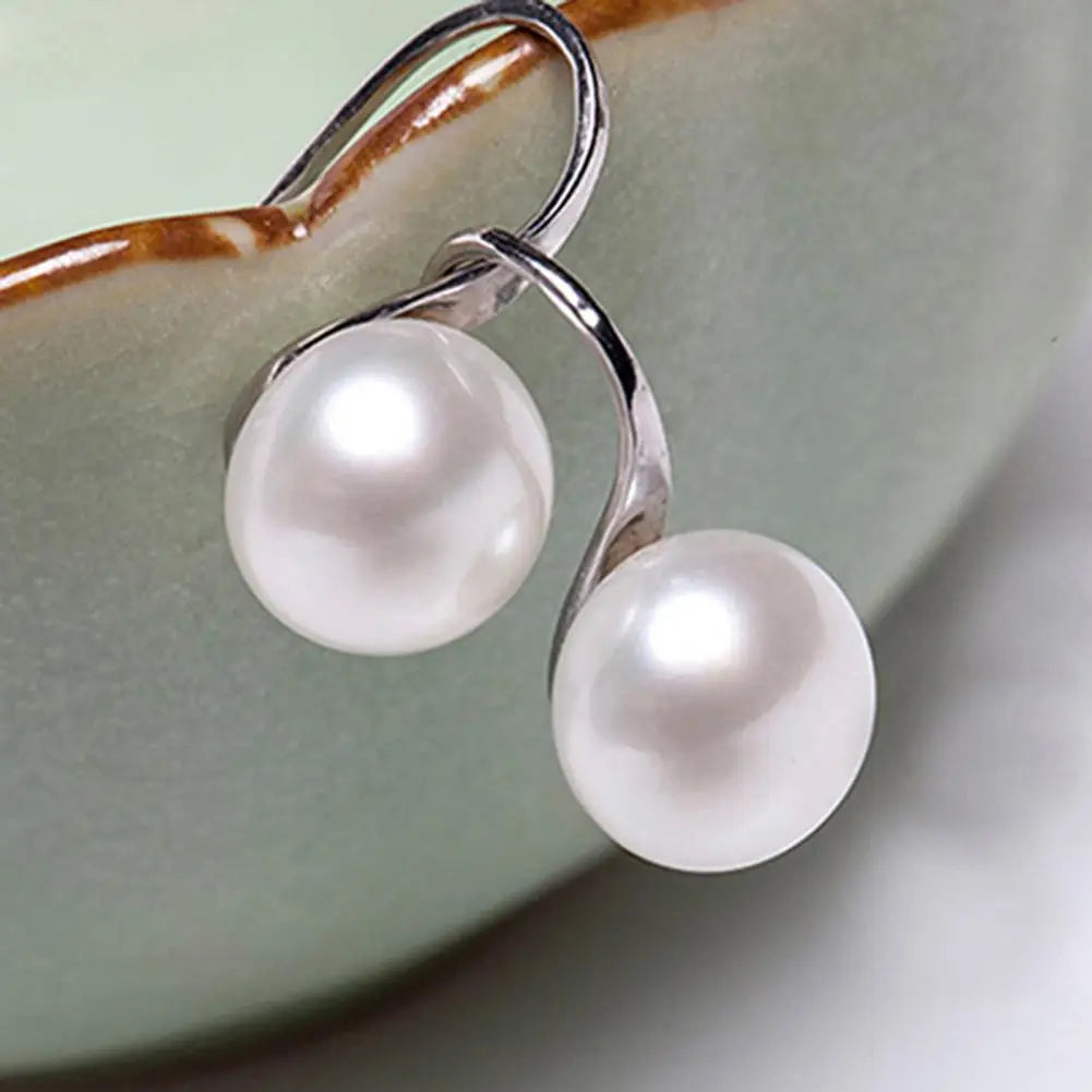 Genuine Natural Freshwater Pearl Earrings 925 Sterling Silver