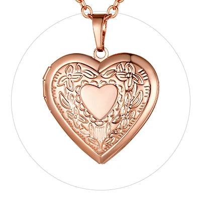 Heart Frame Memory Locket Pendant Necklace