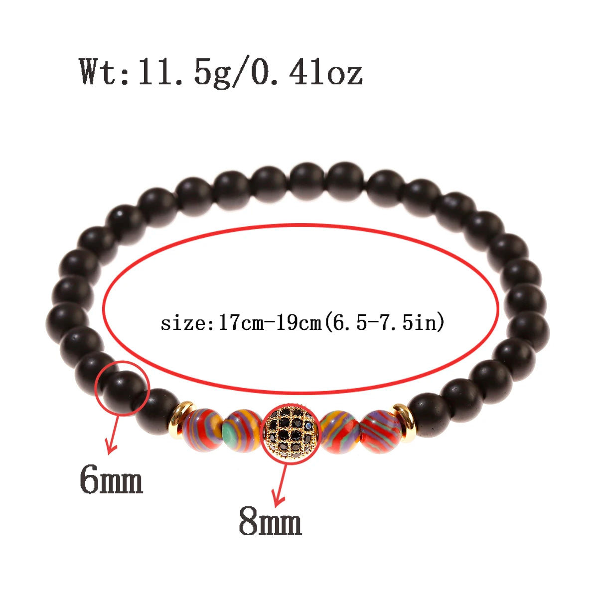 Trendy Lava Stone Imperial Crown Bracelet