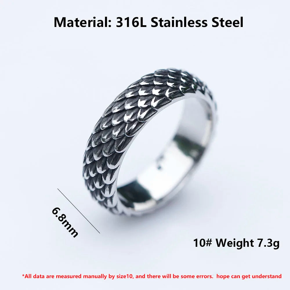 Black Dragon 316L Stainless Steel Ring