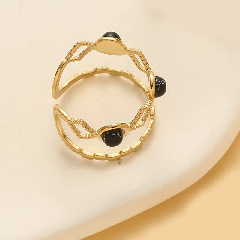 Trendy Stone Layered Ring