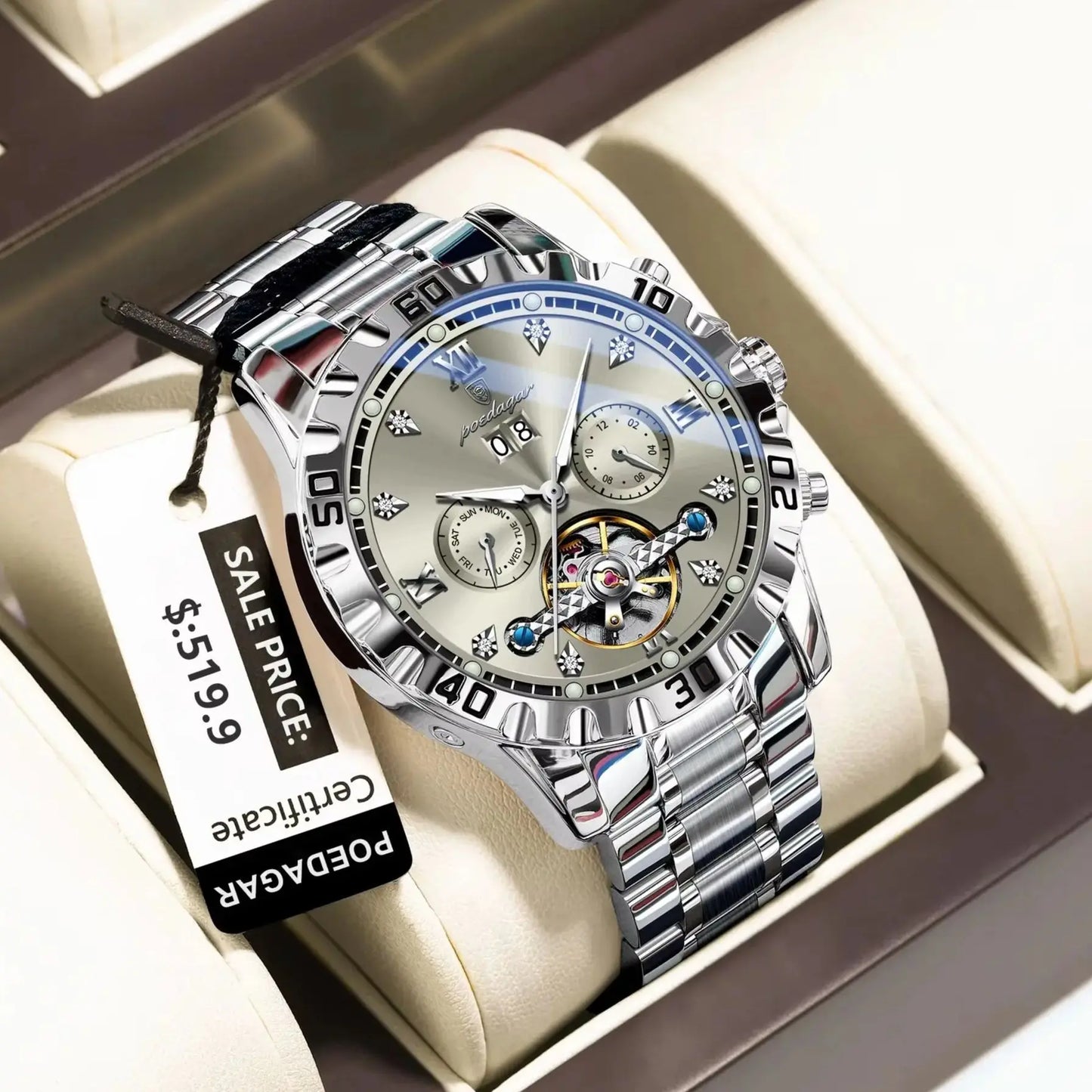 Luxury Hollow Tourbillon Men's Wristwatch