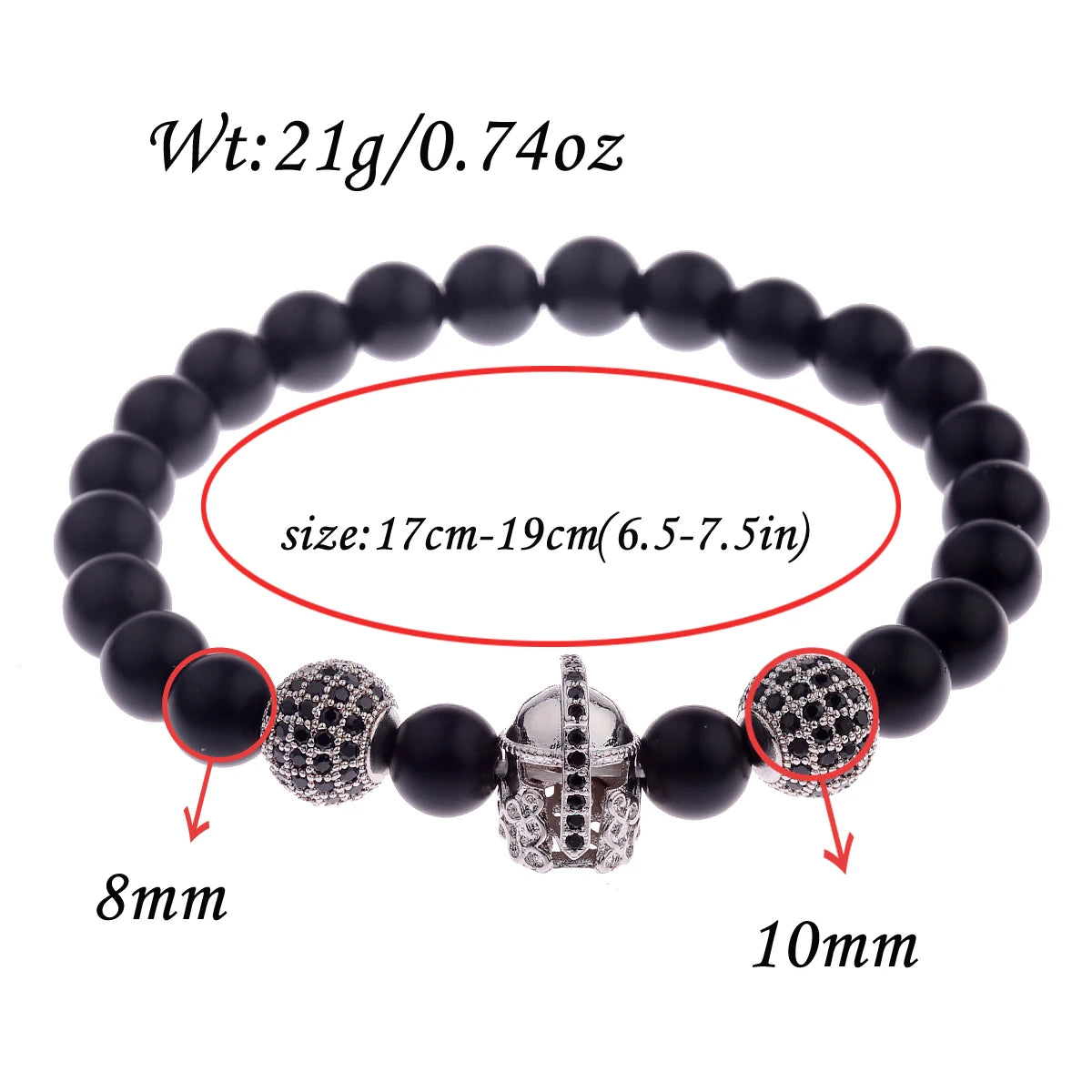 Trendy Lava Stone Imperial Crown Bracelet