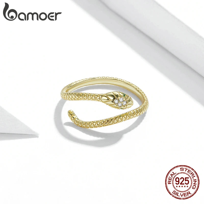 Sterling Silver Snake Adjustable Ring