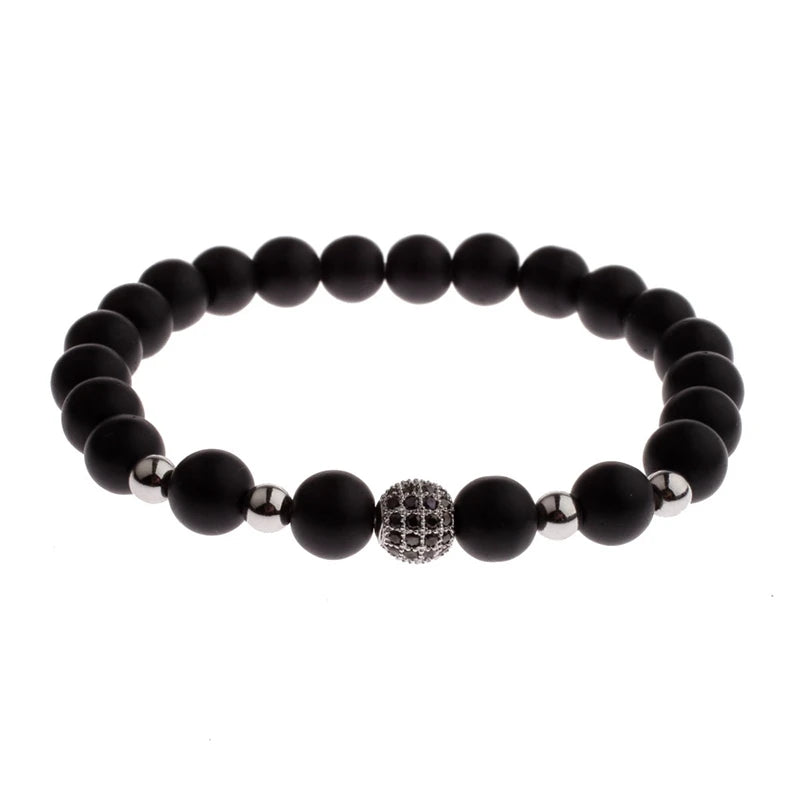 Trendy Lava Stone Imperial Crown Bracelet