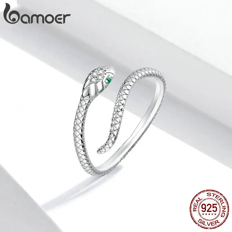 Sterling Silver Snake Adjustable Ring