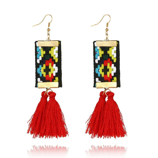 Ethnic Square Earrings