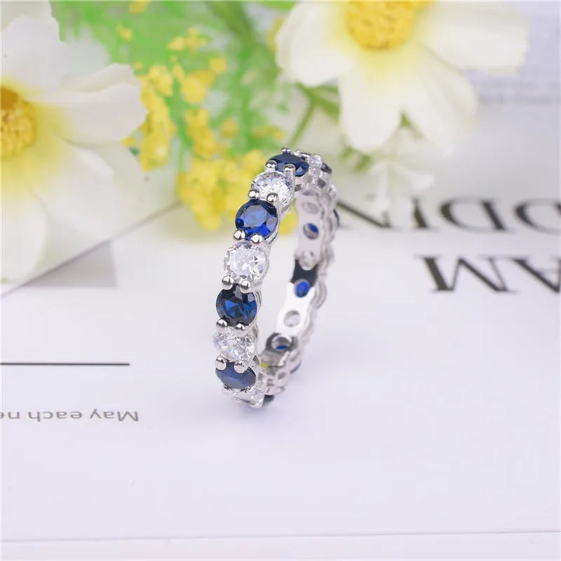 925 Sterling Silver Round Cut Engagement Ring