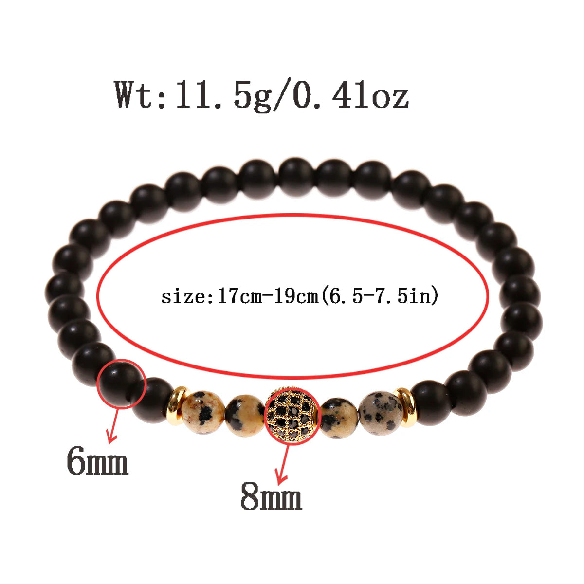 Trendy Lava Stone Imperial Crown Bracelet
