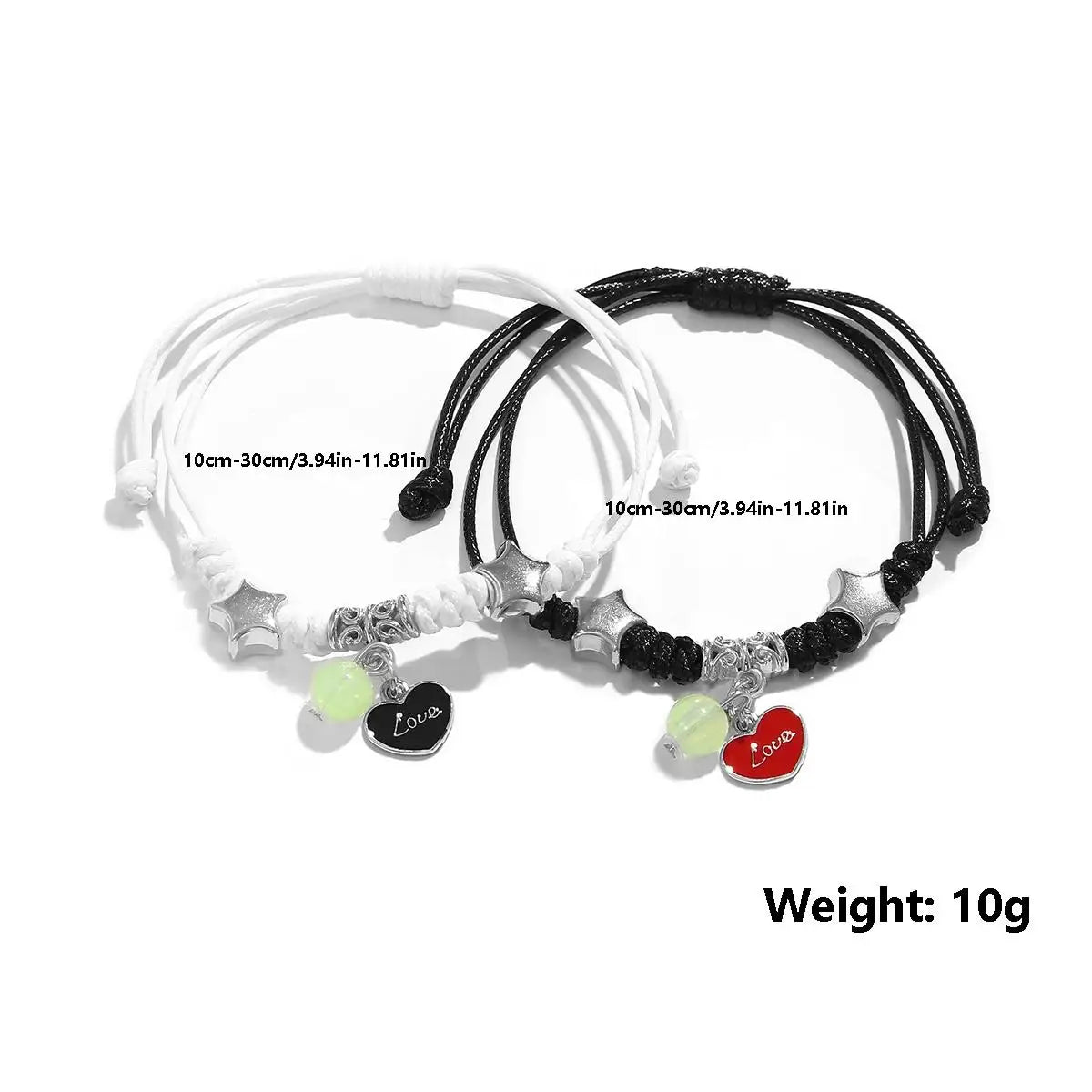 Luminous Couple Bracelets Matching Charms
