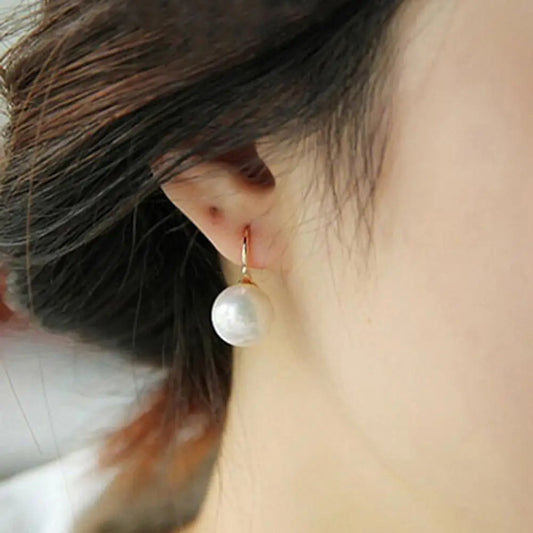 Genuine Natural Freshwater Pearl Earrings 925 Sterling Silver