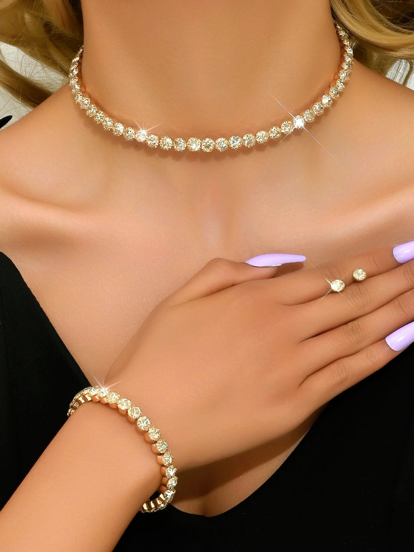 Silver Color Cubic Zircon Wedding Jewelry Sets