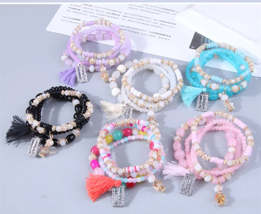 Bohemian Beads Crystal Charms Bracelets
