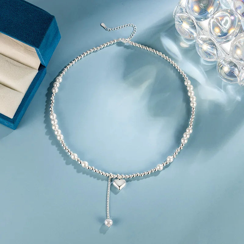 Natural Freshwater Pearl 925 Sterling Silver Necklace