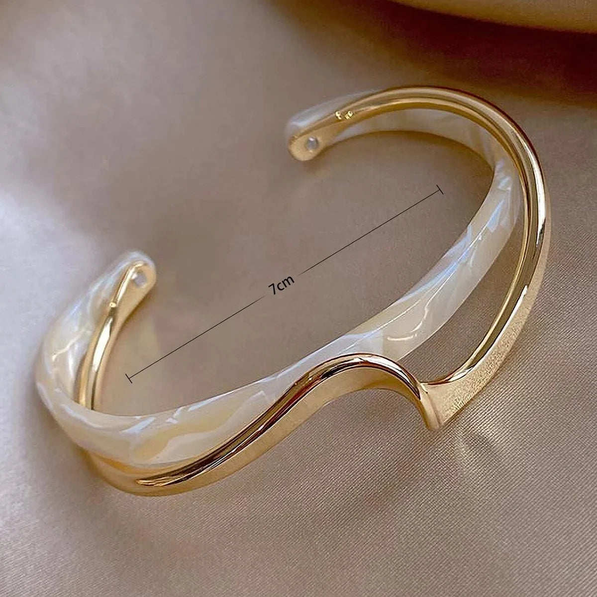 Gold Titanium Bracelet with Zircon