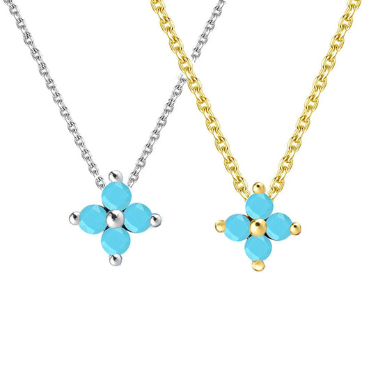 S925 Sterling Silver Turquoise Pendant Necklace