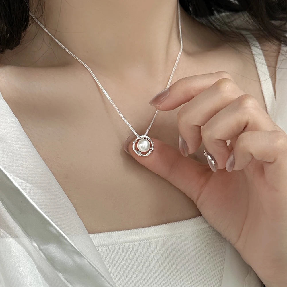 Natural Freshwater Pearl 925 Sterling Silver Necklace