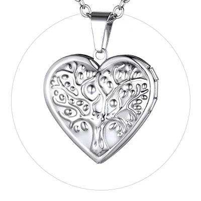 Heart Frame Memory Locket Pendant Necklace