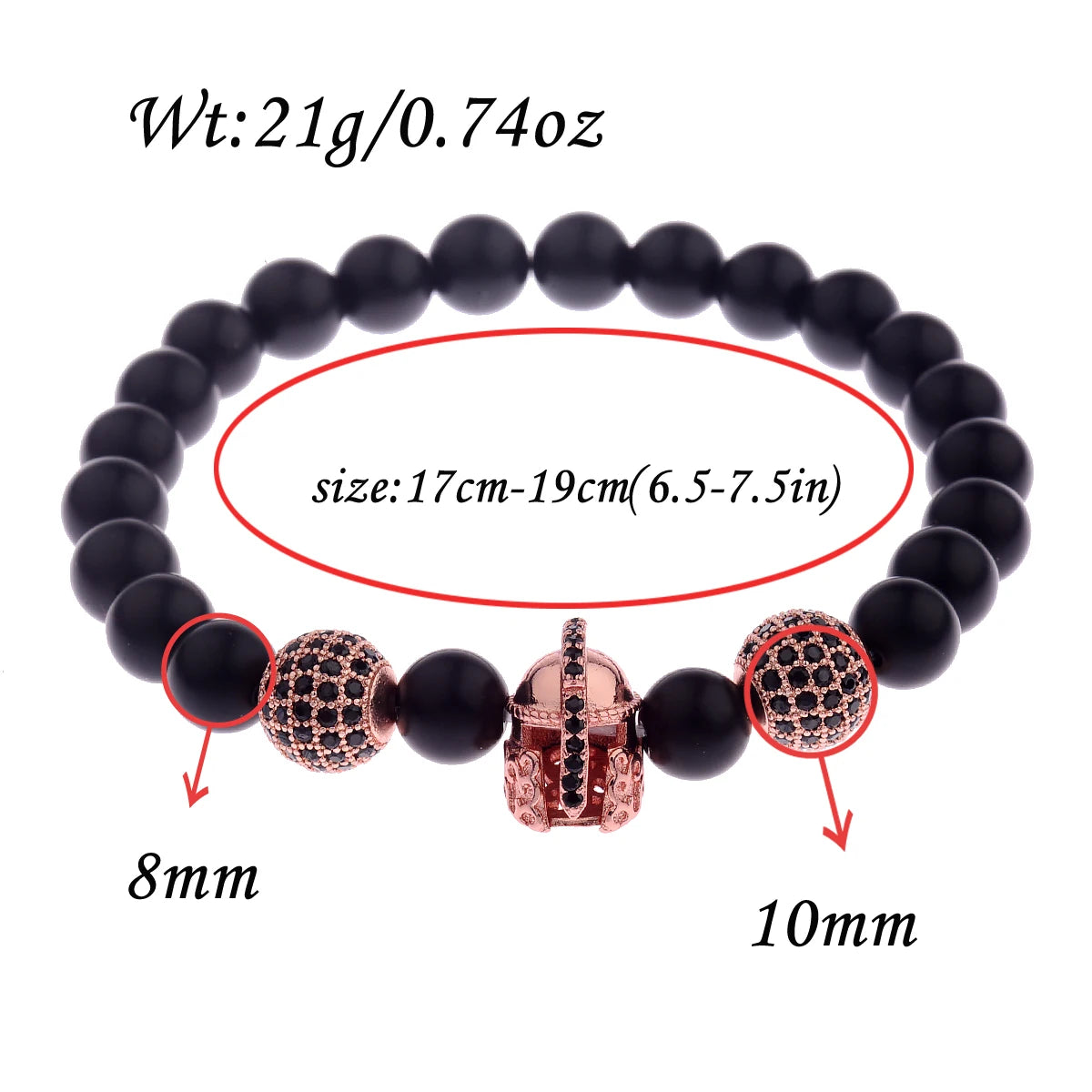 Trendy Lava Stone Imperial Crown Bracelet