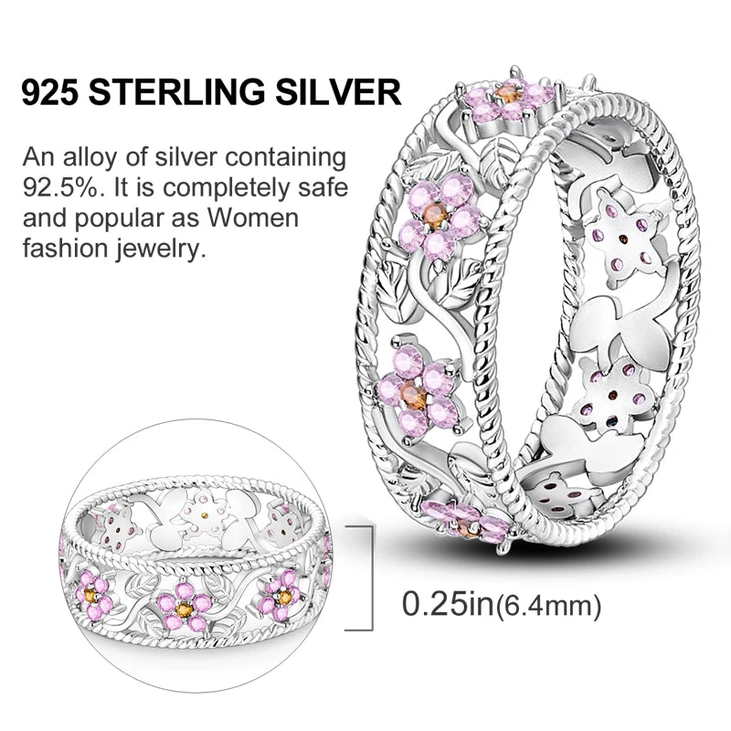 Star Moon 925 Sterling Silver Ring