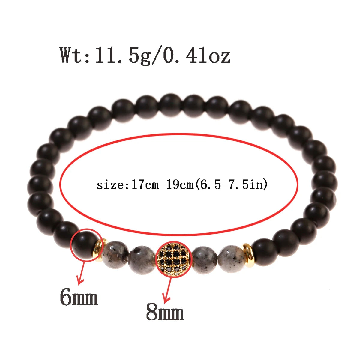 Trendy Lava Stone Imperial Crown Bracelet