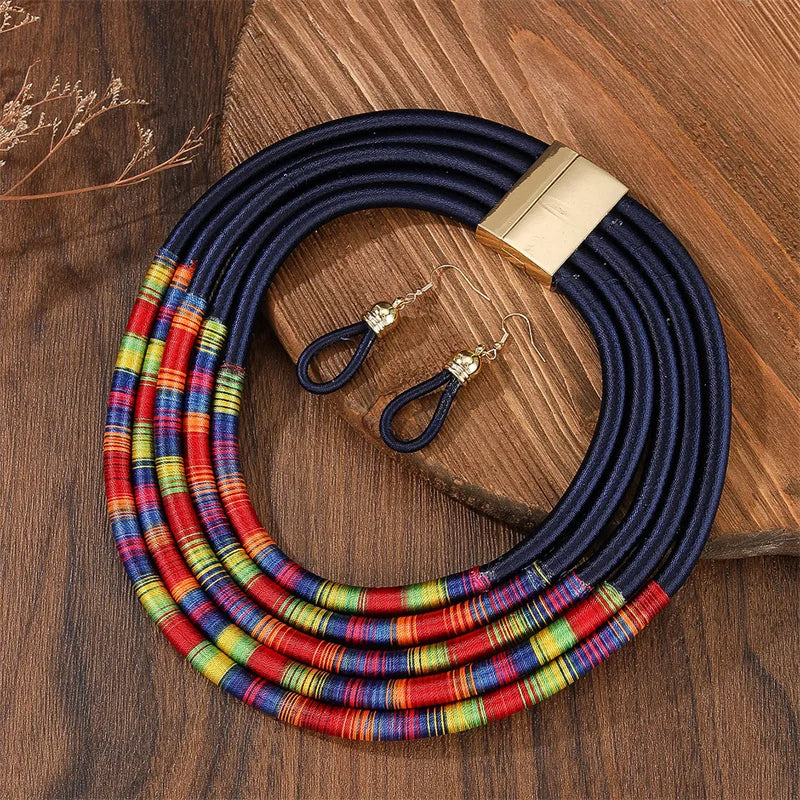 African Beads Multilayer Jewelry Set