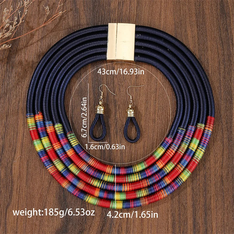 African Beads Multilayer Jewelry Set