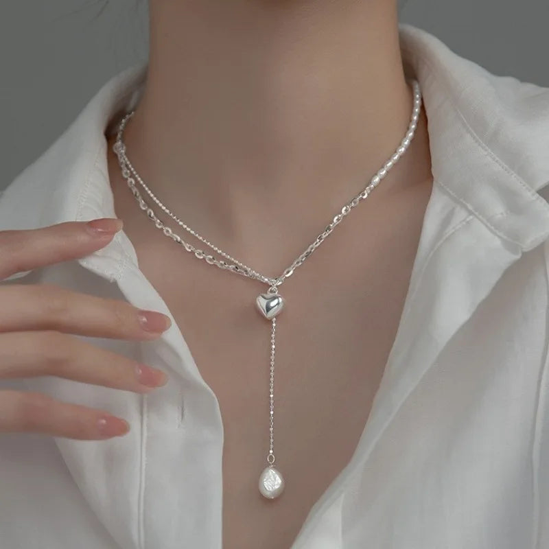 Natural Freshwater Pearl 925 Sterling Silver Necklace