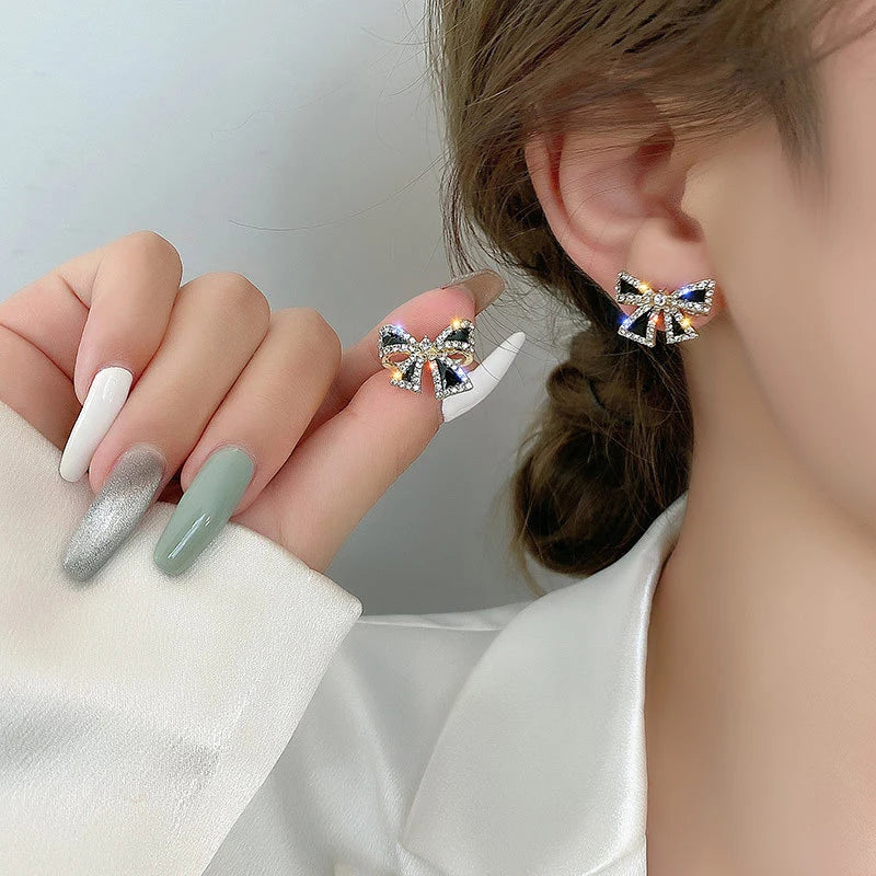 Green Bead Studed Earrings