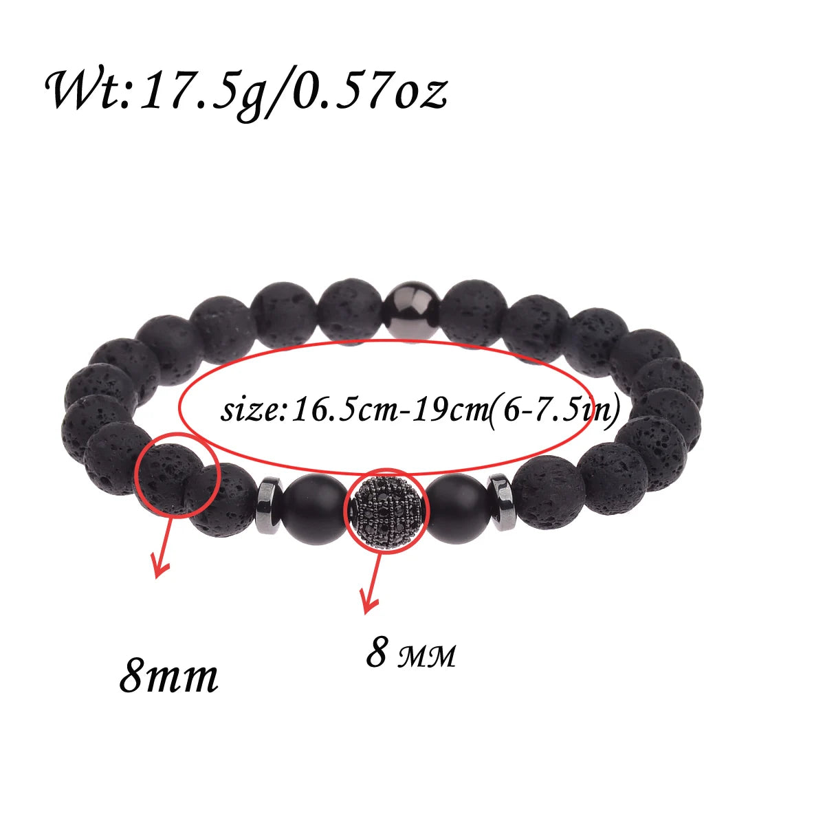 Trendy Lava Stone Imperial Crown Bracelet