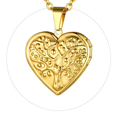 Heart Frame Memory Locket Pendant Necklace