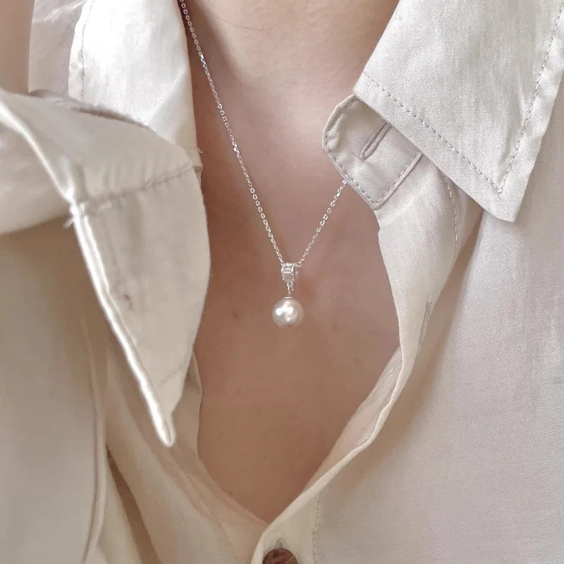 Natural Freshwater Pearl 925 Sterling Silver Necklace