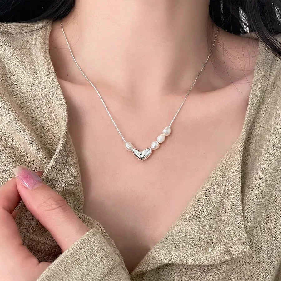 Natural Freshwater Pearl 925 Sterling Silver Necklace