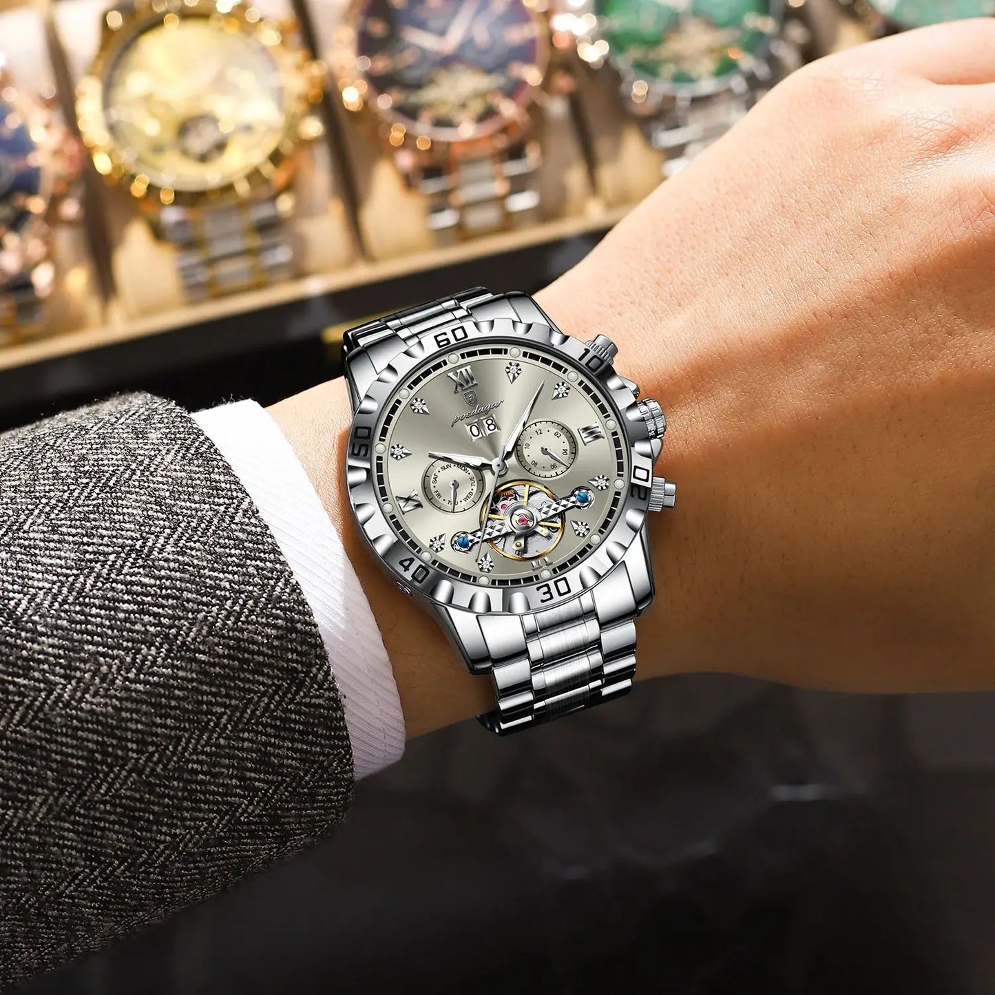 Luxury Hollow Tourbillon Men's Wristwatch