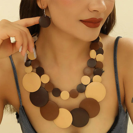 Vintage African Necklace Earrings Set