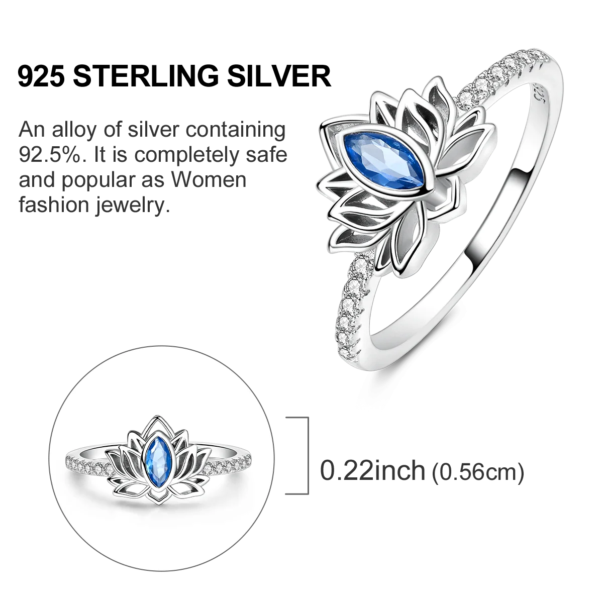 Star Moon 925 Sterling Silver Ring