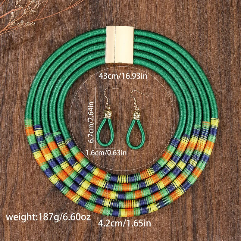 African Beads Multilayer Jewelry Set