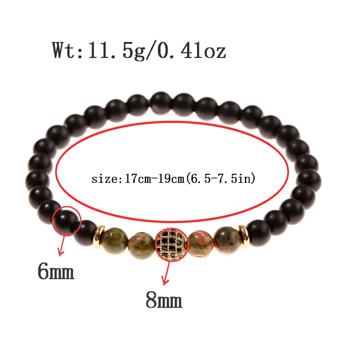 Trendy Lava Stone Imperial Crown Bracelet