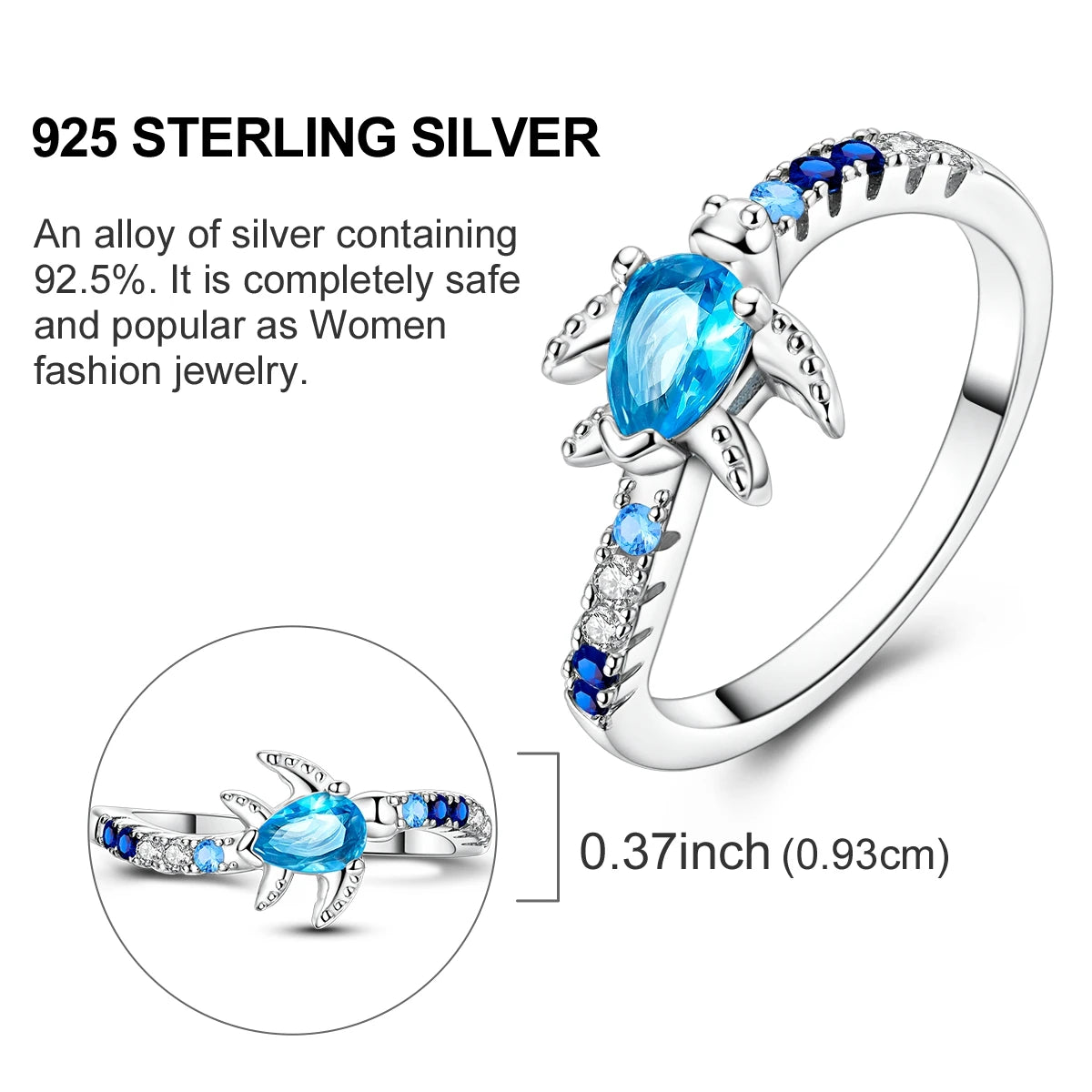 Star Moon 925 Sterling Silver Ring