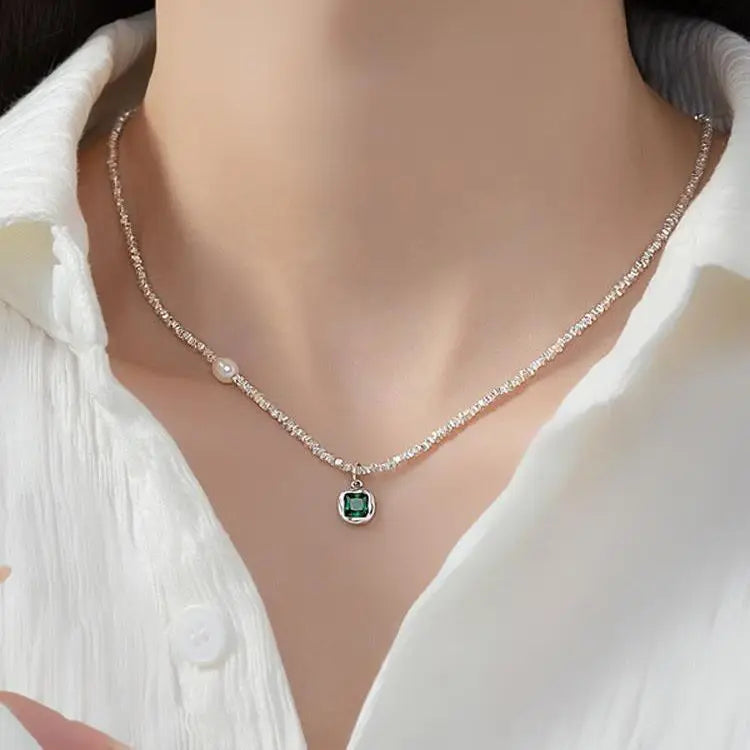Natural Freshwater Pearl 925 Sterling Silver Necklace