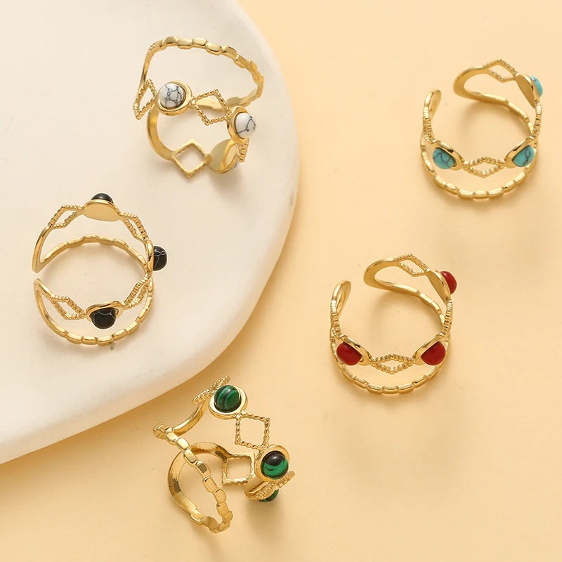 Trendy Stone Layered Ring