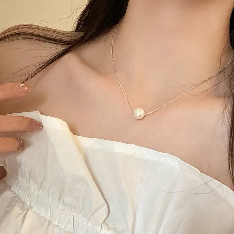 Natural Freshwater Pearl 925 Sterling Silver Necklace
