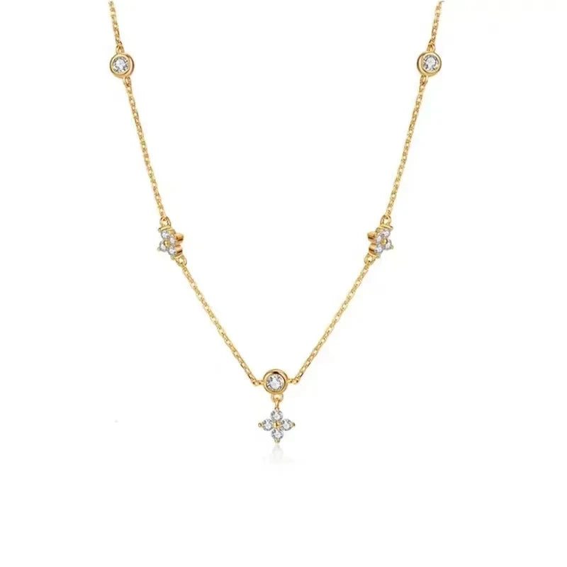 Zircon Four-Leaf Flower Luxury Necklace