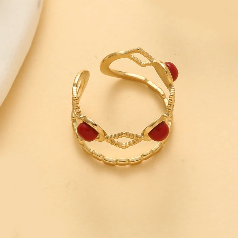 Trendy Stone Layered Ring