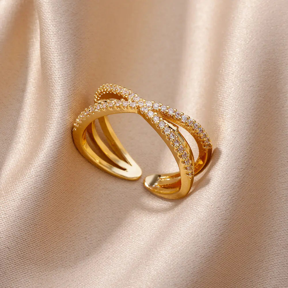 Geometric Zircon Ring